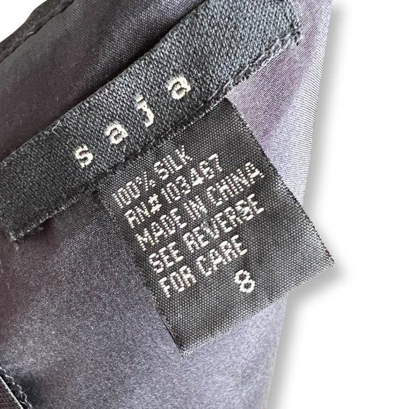 [[ SAJA ]] Elegant, Layered Drape Black Silk Maxi Dress :: 8 - Picture 15 of 15